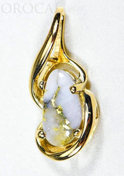 Gold Quartz Pendant "Orocal" PN784SQX Genuine Hand Crafted Jewelry - 14K Gold Yellow Gold Casting