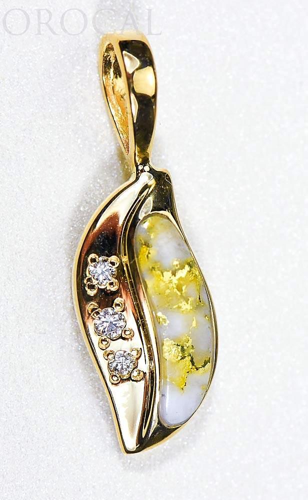 Gold Quartz Pendant "Orocal" PN806DQX Genuine Hand Crafted Jewelry - 14K Gold Yellow Gold Casting