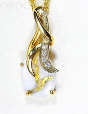 Gold Quartz Pendant "Orocal" PN820DQX Genuine Hand Crafted Jewelry - 14K Gold Yellow Gold Casting