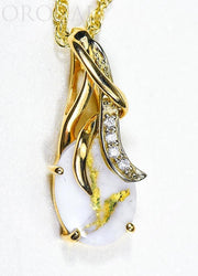 Gold Quartz Pendant "Orocal" PN820DQX Genuine Hand Crafted Jewelry - 14K Gold Yellow Gold Casting