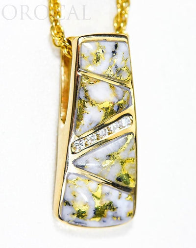 Gold Quartz Pendant "Orocal" PN798DQX Genuine Hand Crafted Jewelry - 14K Gold Yellow Gold Casting