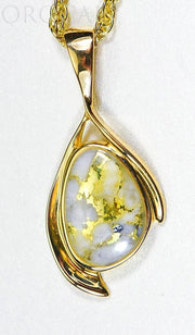 Gold Quartz Pendant "Orocal" PN1117Q Genuine Hand Crafted Jewelry - 14K Gold Yellow Gold Casting