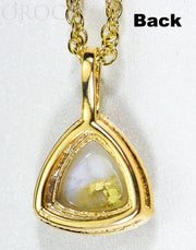 Gold Quartz Pendant "Orocal" PN1123DQ Genuine Hand Crafted Jewelry - 14K Gold Yellow Gold Casting