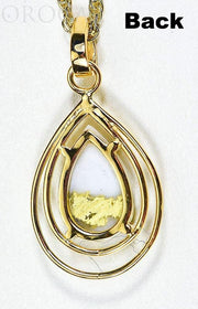 Gold Quartz Pendant "Orocal" PN1076SQ Genuine Hand Crafted Jewelry - 14K Gold Yellow Gold Casting