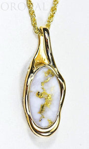 Gold Quartz Pendant "Orocal" PN790QX Genuine Hand Crafted Jewelry - 14K Gold Yellow Gold Casting