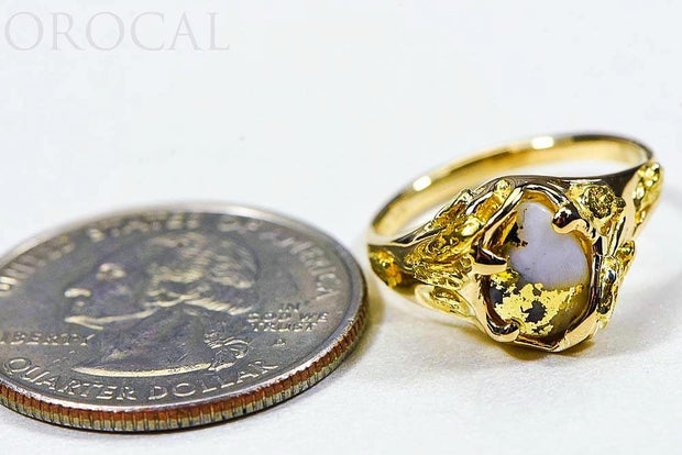 Gold Quartz Ladies Ring "Orocal" RL659Q Genuine Hand Crafted Jewelry - 14K Gold Casting