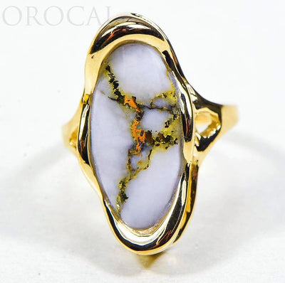 Gold Quartz Ladies Ring "Orocal" RLN790Q Genuine Hand Crafted Jewelry - 14K Gold Casting