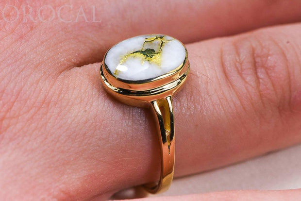 Gold Quartz Ladies Ring "Orocal" RLL1348Q Genuine Hand Crafted Jewelry - 14K Gold Casting