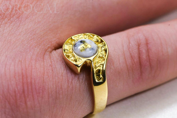 Gold Quartz Ladies Ring "Orocal" RLEA5Q Genuine Hand Crafted Jewelry - 14K Gold Casting