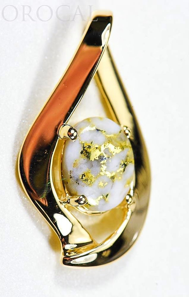 Gold Quartz Pendant "Orocal" PN564QX Genuine Hand Crafted Jewelry - 14K Gold Yellow Gold Casting