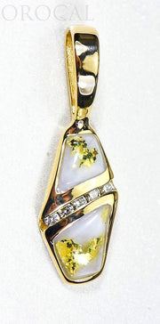 Gold Quartz Pendant "Orocal" PN1064DQ Genuine Hand Crafted Jewelry - 14K Gold Yellow Gold Casting