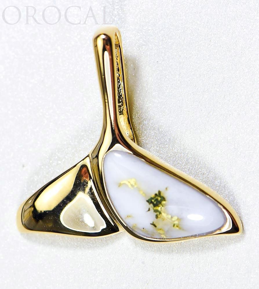 Gold Quartz Pendant Whales Tail 