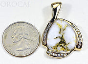 Gold Quartz Pendant "Orocal" PDL105D50QX Genuine Hand Crafted Jewelry - 14K Gold Yellow Gold Casting