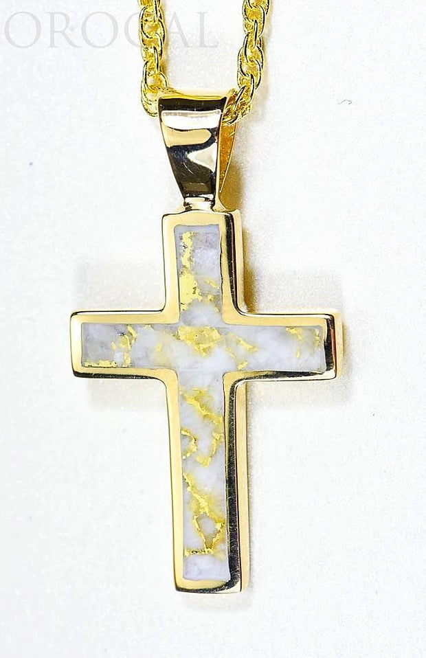 Gold Quartz Pendant "Orocal" PCR21QX Genuine Hand Crafted Jewelry - 14K Gold Yellow Gold Casting