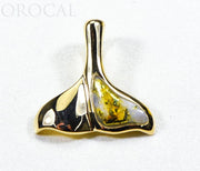 Gold Quartz Pendant Whales Tail "Orocal" PDLWT12QX Genuine Hand Crafted Jewelry - 14K Gold Yellow Gold Casting