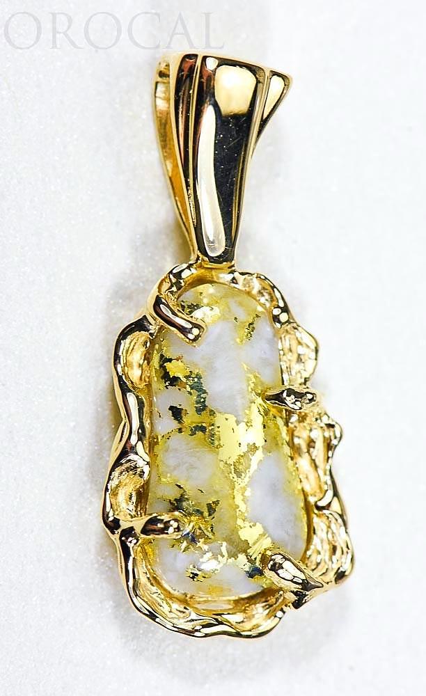 Gold Quartz Pendant "Orocal" PFFQ5X Genuine Hand Crafted Jewelry - 14K Gold Yellow Gold Casting
