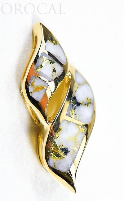 Gold Quartz Pendant "Orocal" PN649QX Genuine Hand Crafted Jewelry - 14K Gold Yellow Gold Casting