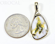 Gold Quartz Pendant "Orocal" PSC101QX Genuine Hand Crafted Jewelry - 14K Gold Yellow Gold Casting