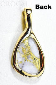 Gold Quartz Pendant "Orocal" PSC101QX Genuine Hand Crafted Jewelry - 14K Gold Yellow Gold Casting