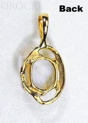 Gold Quartz Pendant "Orocal" PN805XSQX Genuine Hand Crafted Jewelry - 14K Gold Yellow Gold Casting