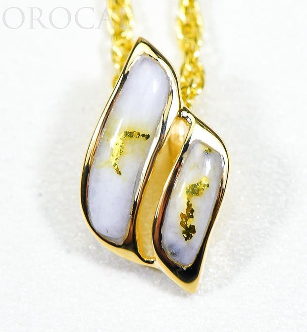 Gold Quartz Pendant "Orocal" PN645QX Genuine Hand Crafted Jewelry - 14K Gold Yellow Gold Casting