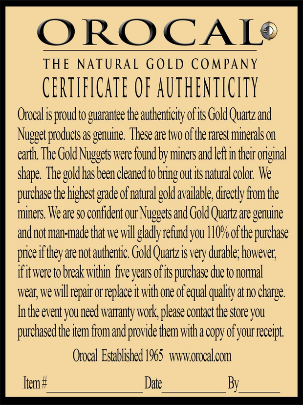 Gold Quartz Bracelet "Orocal" BDLOV5LQC89 Genuine Hand Crafted Jewelry - 14K Gold Casting