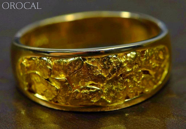 Gold Nugget Mens Ring Orocal Rm10Mmt Genuine Hand Crafted Jewelry - 14K Casting