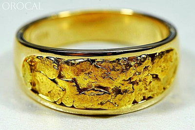 Gold Nugget Mens Ring Orocal Rm10Mmt Genuine Hand Crafted Jewelry - 14K Casting