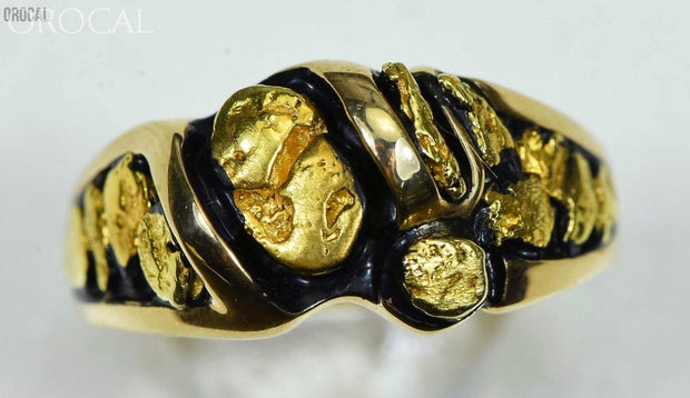 Gold Nugget Mens Ring Orocal Rm486 Genuine Hand Crafted Jewelry - 14K Casting