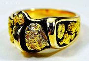 Gold Nugget Mens Ring Orocal Rm490 Genuine Hand Crafted Jewelry - 14K Casting