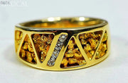 Gold Nugget Mens Ring Orocal Rm883D20N Genuine Hand Crafted Jewelry - 14K Casting