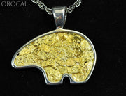 Gold Nugget Pendant Bear - Sterling Silver Pbr1Jnssx Hand Made Orocal Jewelry