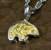 Gold Nugget Pendant Bear - Sterling Silver Pbr1Solss- Hand Made Orocal Jewelry