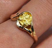 Gold Nugget Womens Ring Orocal Rl509 Genuine Hand Crafted Jewelry - 14K Casting