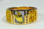 Gold Nugget/quartz Mens Ring Orocal Rm732Ldnq Genuine Hand Crafted Jewelry - 14K Casting Nugget