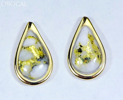 Gold Quartz Earrings Orocal En433Q Genuine Hand Crafted Jewelry - 14K Casting