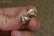 Gold Quartz Earrings Orocal En441Q Genuine Hand Crafted Jewelry - 14K Yellow Casting