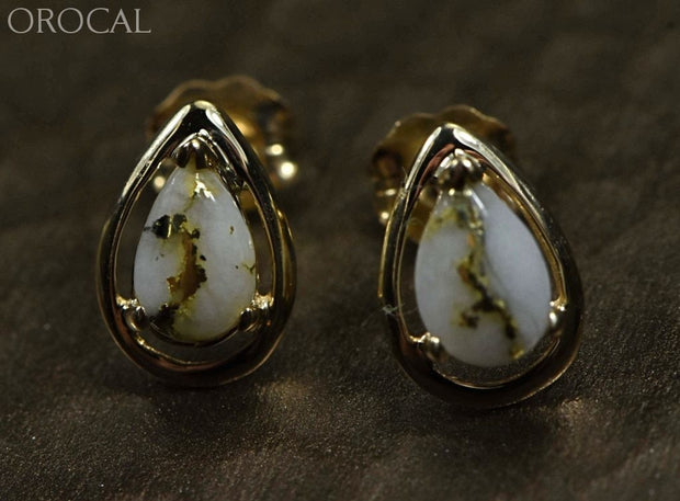 Gold Quartz Earrings Orocal En442Q Genuine Hand Crafted Jewelry - 14K Casting