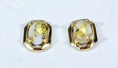 Gold Quartz Earrings Orocal En452Q Genuine Hand Crafted Jewelry - 14K Yellow Casting