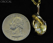 Gold Quartz Pendant & Nugget Orocal Pn819Nqx Genuine Hand Crafted Jewelry - 14K Yellow Casting