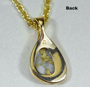 Gold Quartz Pendant & Nugget Orocalpsc126Qx Genuine Hand Crafted Jewelry - 14K Yellow Casting