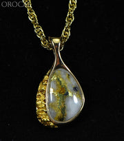 Gold Quartz Pendant & Nugget Orocalpsc126Qx Genuine Hand Crafted Jewelry - 14K Yellow Casting