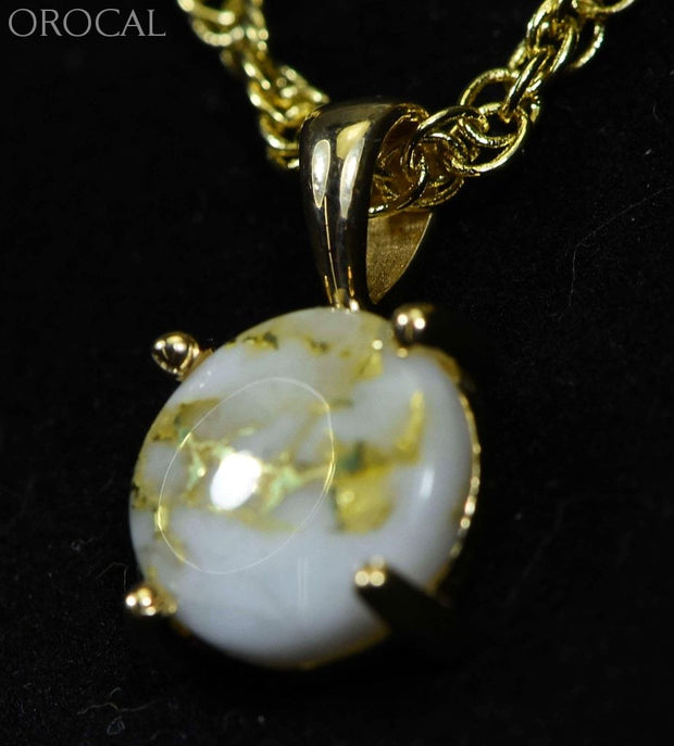 Gold Quartz Pendant Orocal P10Mmqx Genuine Hand Crafted Jewelry - 14K Yellow Casting