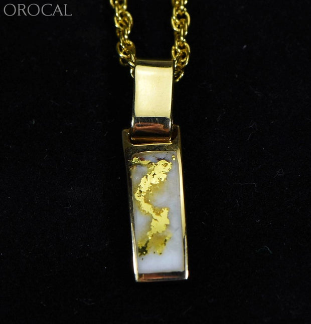 Gold Quartz Pendant Orocal Pb5.5Mmqxq Genuine Hand Crafted Jewelry - 14K Yellow Casting