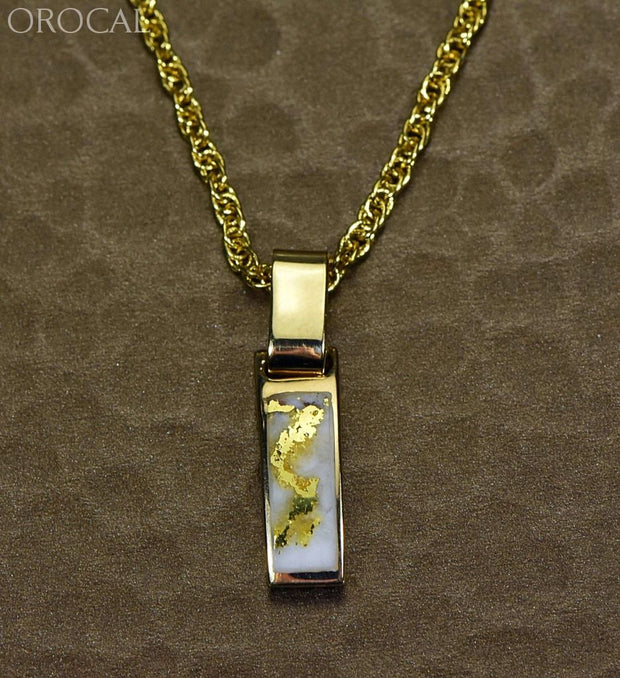 Gold Quartz Pendant Orocal Pb5.5Mmqxq Genuine Hand Crafted Jewelry - 14K Yellow Casting