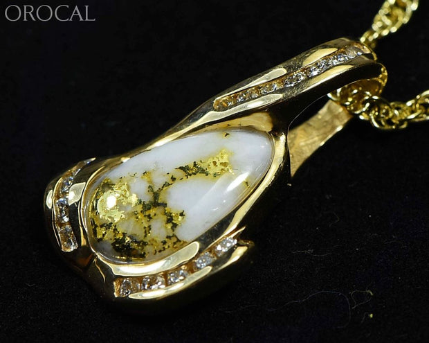 Gold Quartz Pendant Orocal Pdl106Sd14Qx Genuine Hand Crafted Jewelry - 14K Yellow Casting