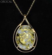 Gold Quartz Pendant Orocal Pn-1771Q Genuine Hand Crafted Jewelry - 14K Yellow Casting