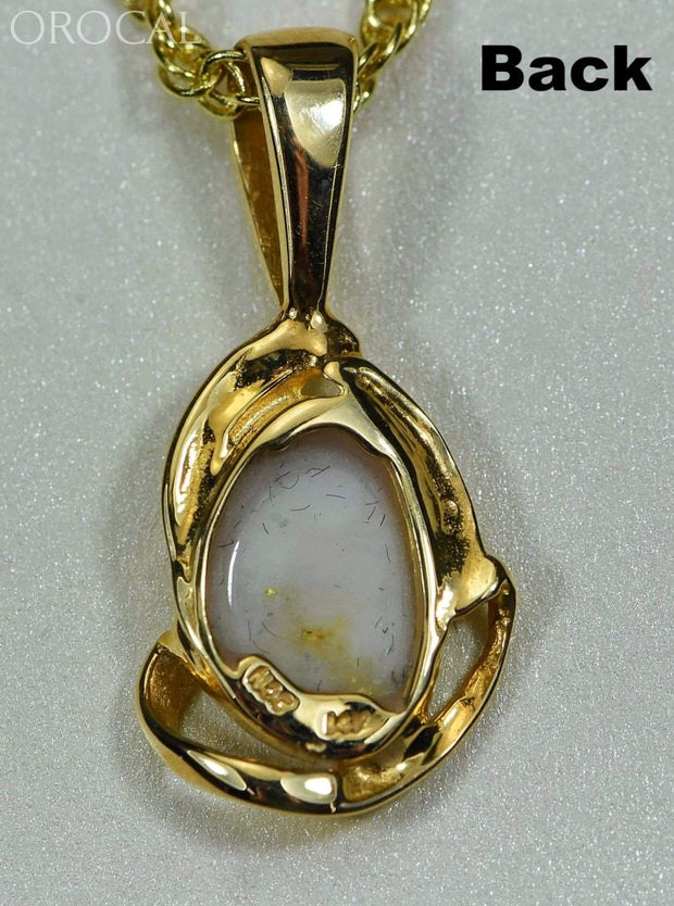 Gold Quartz Pendant Orocal Pn1105Q Genuine Hand Crafted Jewelry - 14K Yellow Casting