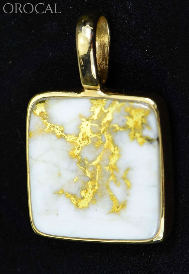 Gold Quartz Pendant Orocal Pn1107Q Genuine Hand Crafted Jewelry - 14K Yellow Casting