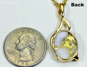 Gold Quartz Pendant Orocal Pn1122Q Genuine Hand Crafted Jewelry - 14K Yellow Casting